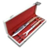 Laguiole Bougna Laguiole Carving Set And Honing Steel With Olive Wood Handles By Bougna
