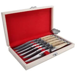 Laguiole Bougna Laguiole DeLuxe Table Knives Set Of 6 - Faux Bone Handles By Bougna