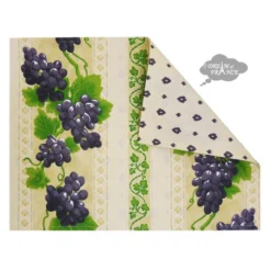 Le Cluny French Linens Grapes Cream Acrylic-Coated Cotton Reversible Placemat By Le Cluny