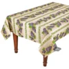 Le Cluny French Linens 60x96" Rectangular Grapes Cream Acrylic-Coated Cotton Provence Tablecloth By Le Cluny