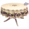 Le Cluny French Linens 70" Round Grapes Cream Acrylic-Coated Cotton Provence Tablecloth By Le Cluny Table Linens