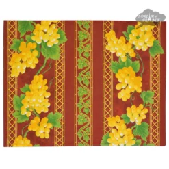 Le Cluny French Linens Grapes Red Acrylic-Coated Cotton Reversible Placemat By Le Cluny