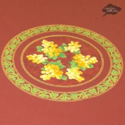 Le Cluny French Linens Table Linens 70" Round Grapes Red Acrylic-Coated Cotton Provence Tablecloth By Le Cluny