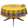 Le Cluny French Linens Table Linens 70" Round Grapes Yellow Acrylic-Coated Cotton Provence Tablecloth By Le Cluny