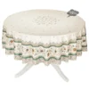 Table Linens 70" Round Beaucaire Cream & Green Acrylic-Coated Cotton Tablecloth By L'Ensoleillade