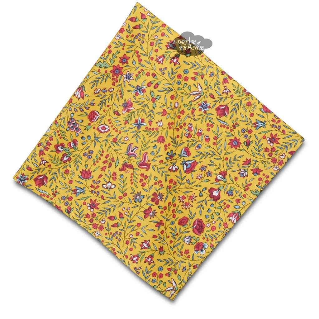 Beaucaire Yellow French Provence Cotton Napkin By L'Ensoleillade Table Linens