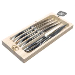 Laguiole Jean Dubost Table Knives Set Of 6 - Stainless Steel Handles Kitchen
