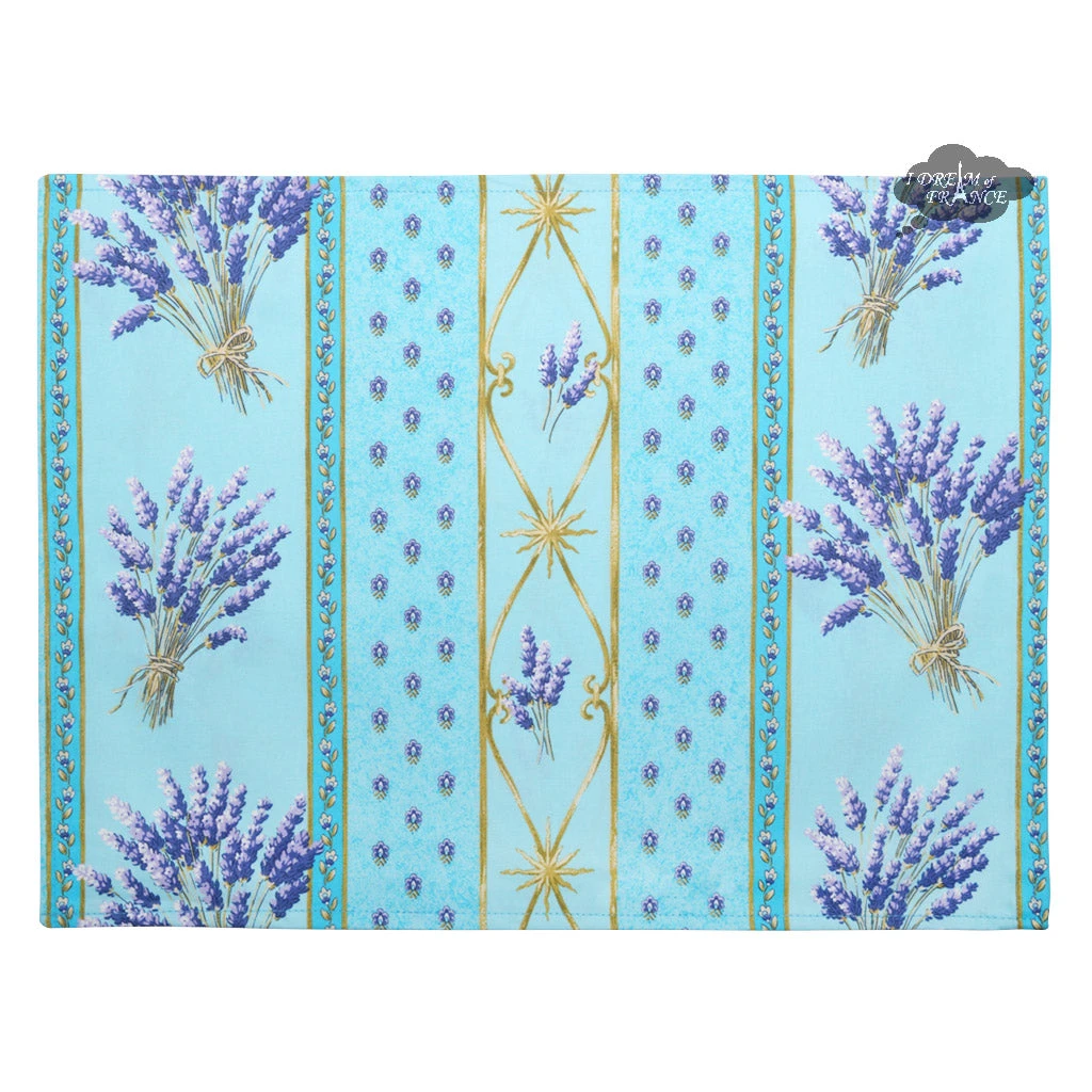 Le Cluny French Linens Lavender Blue Acrylic-Coated Cotton Reversible Placemat By Le Cluny Table Linens