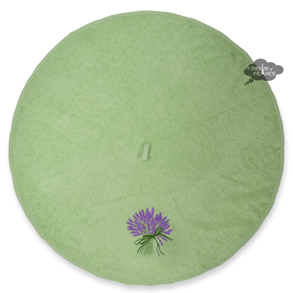 Round Terry Hand Towel Lavender Green By Tissus Toselli Kitchen