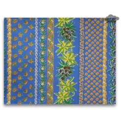 Le Cluny French Linens Table Linens Olives Blue Acrylic-Coated Cotton Reversible Placemat By Le Cluny