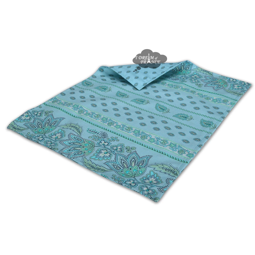 Le Cluny French Linens Lisa Turquoise Acrylic-Coated Cotton Reversible Placemat By Le Cluny Table Linens