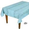 Le Cluny French Linens 60x 96" Rectangular Lisa Turquoise Acrylic-Coated Cotton Provence Tablecloth By Le Cluny