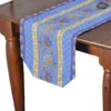 Le Cluny French Linens Table Linens 16x72" Lisa Blue Acrylic-Coated Cotton Provence Table Runner By Le Cluny