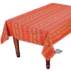 Le Cluny French Linens Table Linens 60x 96" Rectangular Lisa Red Acrylic-Coated Cotton Provence Tablecloth By Le Cluny