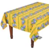 Le Cluny French Linens Table Linens 58" Square Grapes Yellow Acrylic-Coated Cotton Provence Tablecloth By Le Cluny
