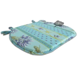 Le Cluny French Linens Lavender Blue Acrylic-Coated Cotton Cotton French Style Chair Pad By Le Cluny Table Linens