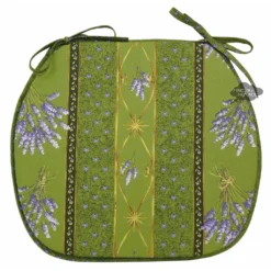 Le Cluny French Linens Lavender Green Acrylic-Coated Cotton French Style Chair Pad By Le Cluny