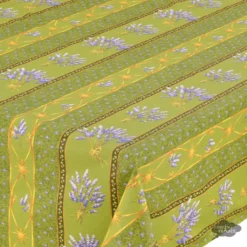 Le Cluny French Linens Table Linens 60x108" Rectangular Lavender Green Acrylic-Coated Cotton Provence Tablecloth By Le Cluny
