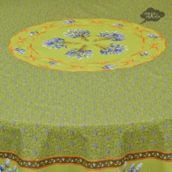 Le Cluny French Linens Table Linens 70" Round Lavender Green Provence Tablecloths By Le Cluny