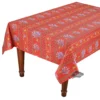 Le Cluny French Linens 52x72" Rectangular Lavender Red Acrylic-Coated Cotton Provence Tablecloth By Le Cluny