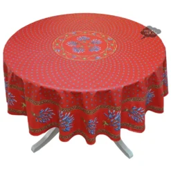 Le Cluny French Linens 70" Round Lavender Red Provence Tablecloths By Le Cluny Table Linens