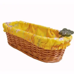 Le Cluny French Linens Lavender Yellow Provence Baguette Basket With Removable Liner By Le Cluny Table Linens