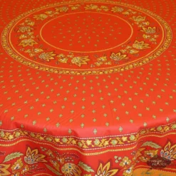 Le Cluny French Linens 70" Round Lisa Red Provence Tablecloths By Le Cluny