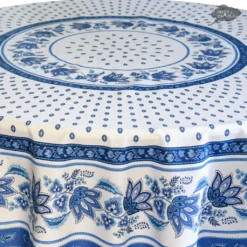 Le Cluny French Linens 70" Round Lisa White French Country Tablecloth By Le Cluny Table Linens