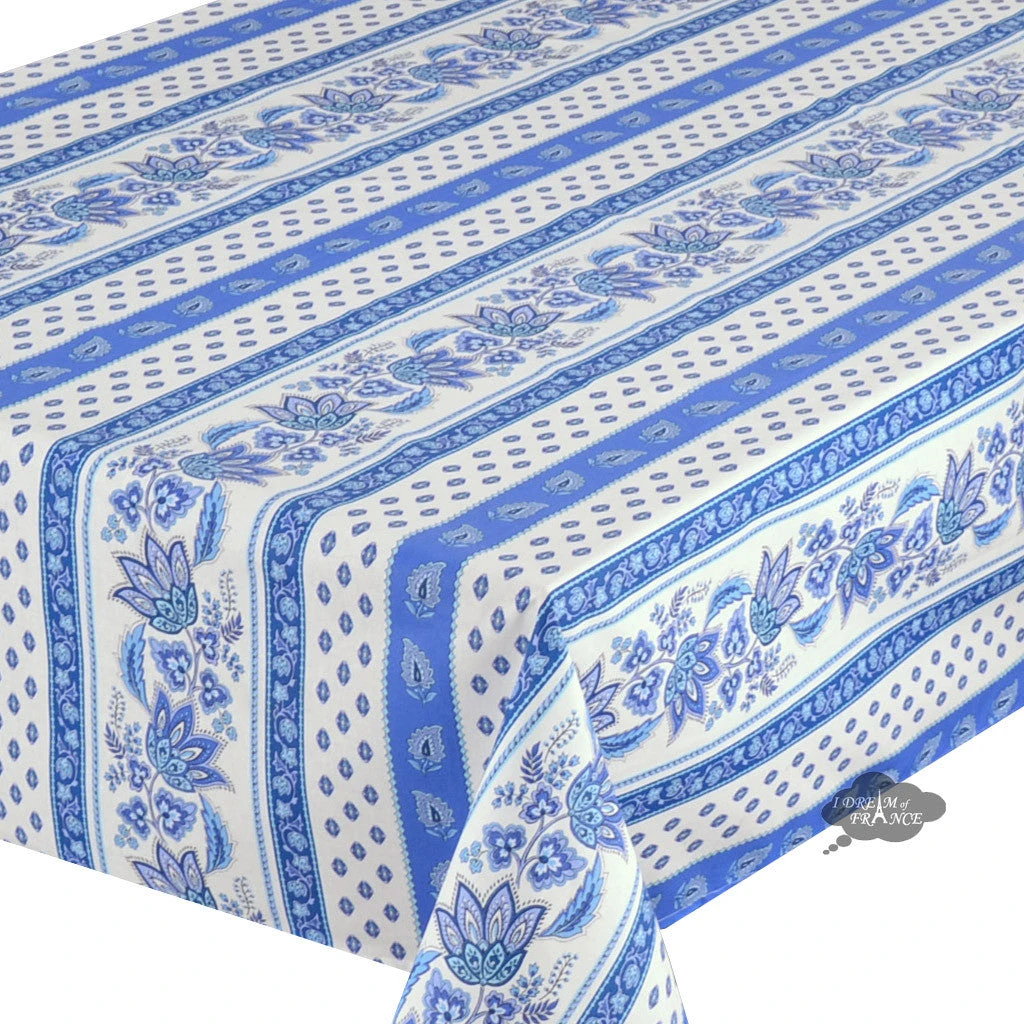 Le Cluny French Linens 60x132" Rectangular Lisa White Acrylic-Coated Cotton French Country Tablecloth By Le Cluny Table Linens