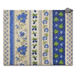 Le Cluny French Linens Monaco Beige & Blue Acrylic-Coated Cotton Reversible Placemat By Le Cluny