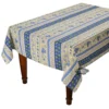 Le Cluny French Linens Table Linens 60x 96" Rectangular Monaco Beige & Blue Acrylic-Coated Cotton Provence Tablecloth By Le Cluny
