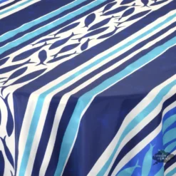 Le Cluny French Linens Table Linens 52x72" Rectangular Fishy Fish Acrylic-Coated Cotton French Tablecloth By Le Cluny