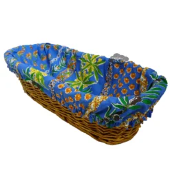 Le Cluny French Linens Olives Blue French Baguette Basket With Removable Liner By Le Cluny Table Linens