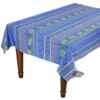 Le Cluny French Linens 52x72" Rectangular Olives Blue Acrylic-Coated Cotton Provence Tablecloth By Le Cluny