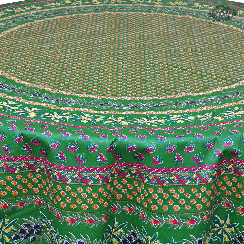 Le Cluny French Linens 70" Round Olives Green Provence Tablecloth By Le Cluny Table Linens