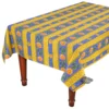 Le Cluny French Linens 52x72" Rectangular Sunflower Blue Acrylic-Coated Cotton Provence Tablecloth By Le Cluny Table Linens