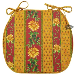 Le Cluny French Linens Sunflower Red Coated French Style Chair Pad By Le Cluny Table Linens