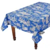 Le Cluny French Linens 60x 96" Rectangular Villandry Blue Toile Acrylic-Coated Cotton Tablecloth By Le Cluny