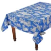 Le Cluny French Linens Table Linens 60x84" Rectangular Villandry Blue Toile Acrylic-Coated Cotton Tablecloth By Le Cluny