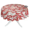 Le Cluny French Linens 70" Round Villandry Red Toile Acrylic-Coated Cotton French Tablecloth By Le Cluny Table Linens