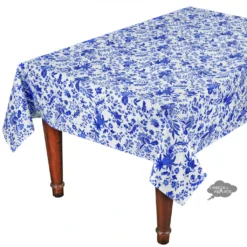 Le Cluny French Linens 60x108" Rectangular Versailles Blue Acrylic-Coated Cotton Provence Tablecloth By Le Cluny