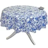 Le Cluny French Linens Table Linens 60" Round Versailles Blue Acrylic-Coated Cotton French Tablecloth By Le Cluny