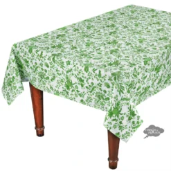 Le Cluny French Linens Table Linens 60x84" Rectangular Versailles Green Acrylic-Coated Cotton Provence Tablecloth By Le Cluny