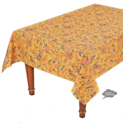 Le Cluny French Linens Table Linens 60x 96" Rectangular Versailles Yellow Acrylic-Coated Cotton French Tablecloth By Le Cluny