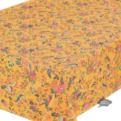 Le Cluny French Linens Table Linens 52x72" Rectangular Versailles Yellow Acrylic-Coated Cotton French Tablecloth By Le Cluny