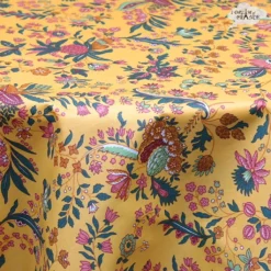 Le Cluny French Linens Table Linens 60" Round Versailles Yellow Acrylic-Coated Cotton Provence Tablecloth By Le Cluny
