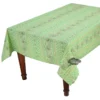 Le Cluny French Linens 52x72" Rectangular Lisa Pistachio Acrylic-Coated Cotton Provence Tablecloth By Le Cluny