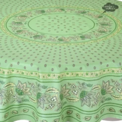Le Cluny French Linens Table Linens 70" Round Lisa Pistachio French Country Tablecloths By Le Cluny