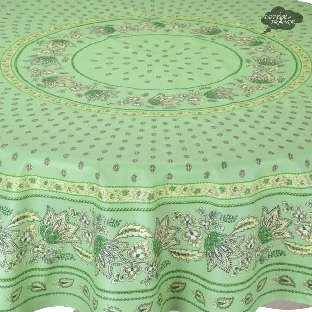 Le Cluny French Linens Table Linens 70" Round Lisa Pistachio French Country Tablecloths By Le Cluny