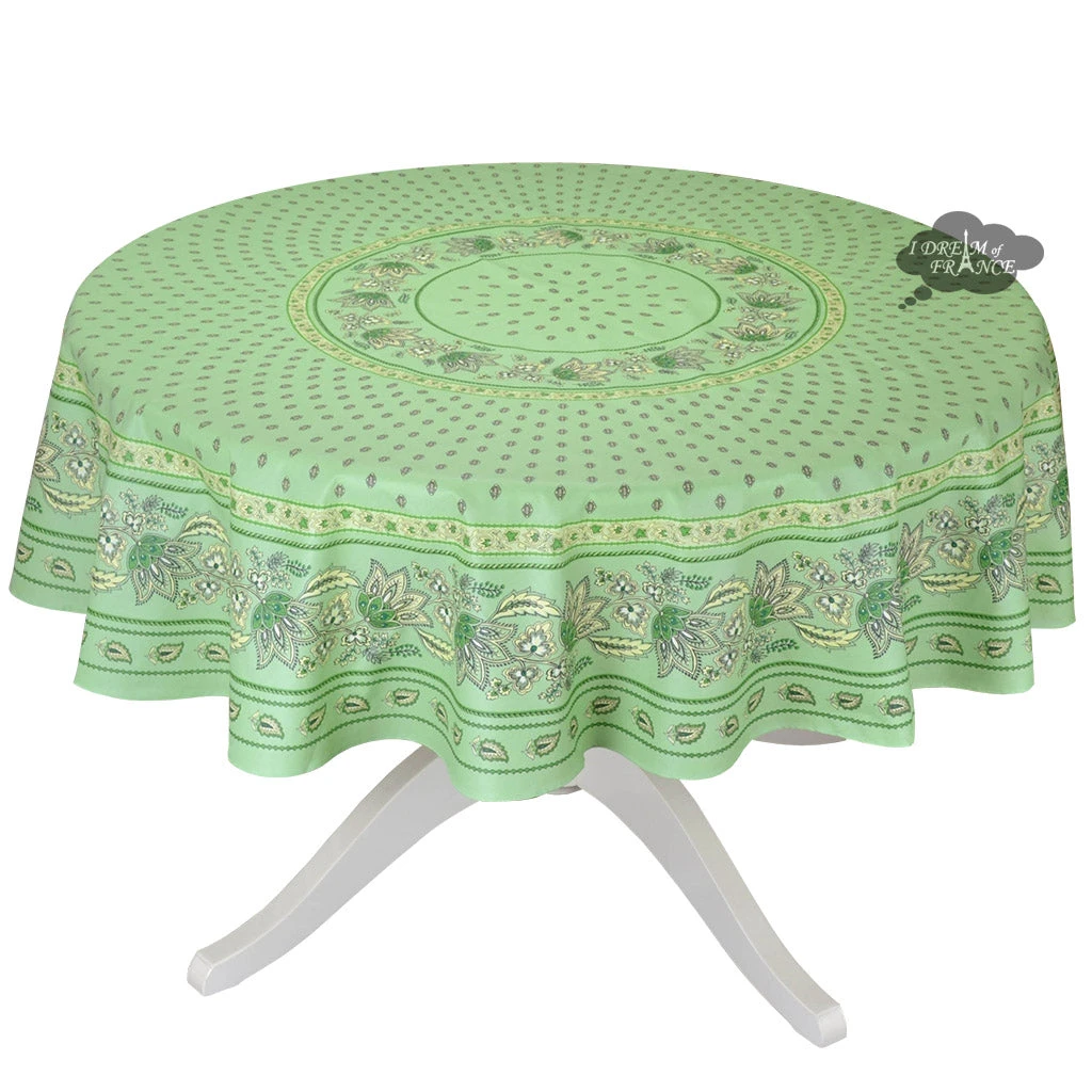 Le Cluny French Linens Table Linens 70" Round Lisa Pistachio French Country Tablecloths By Le Cluny